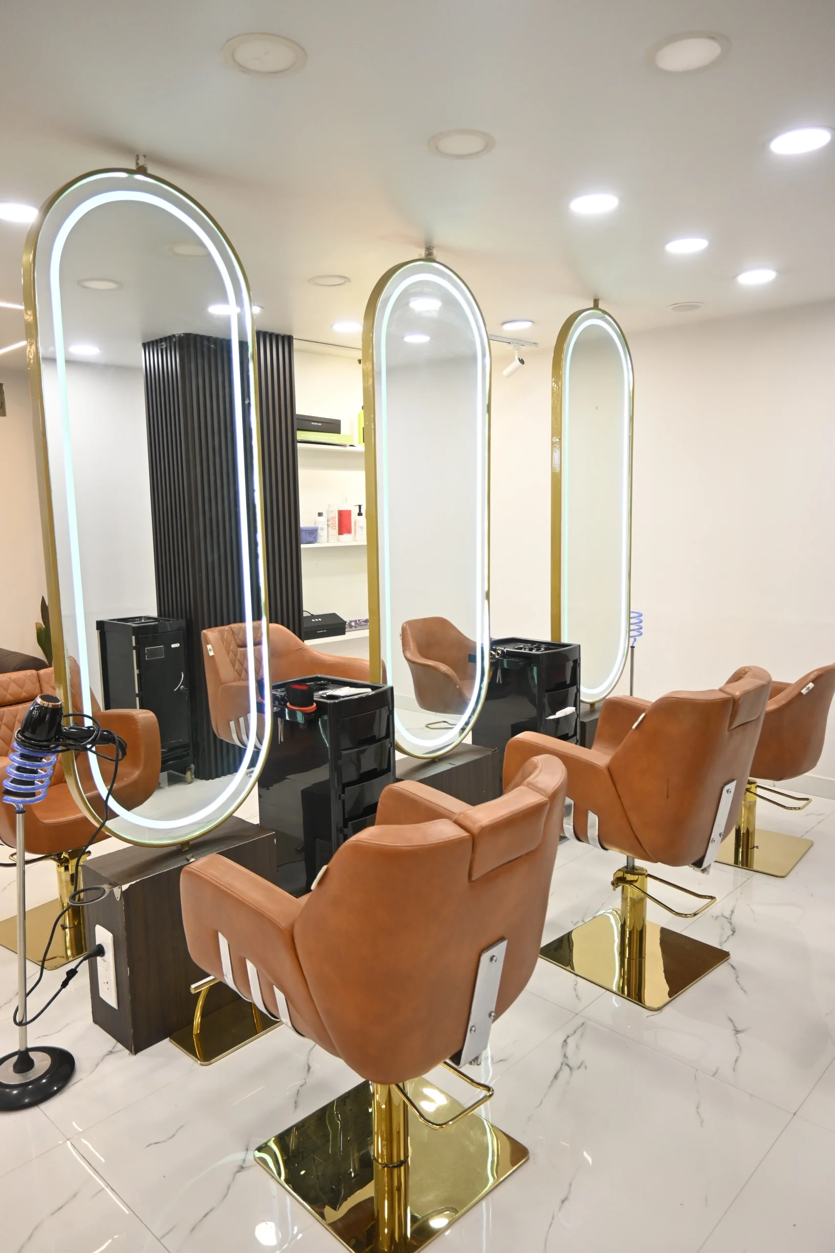 Professional color bar with premium products